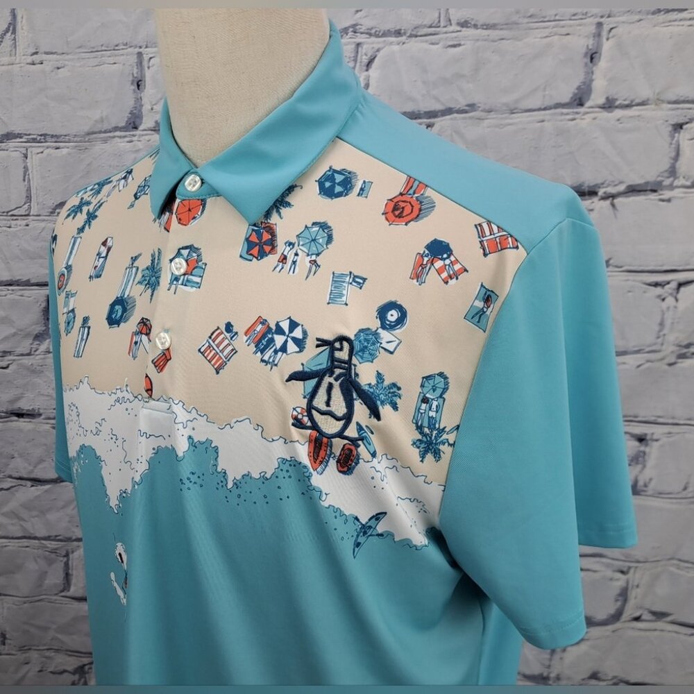 Penquin Musingwear Men's Polo Shirt Beach Theme Summer Spring Vacation Large